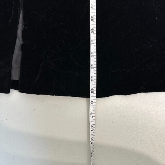 Vtg Opera Long Jacket Black Velvet Rhinestone Button Small - Picture 10 of 11